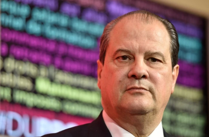 Le Premier secrétaire du PS Jean-Christophe Cambadelis, lors d'une conférence de presse le 2 mai 2016 à Paris