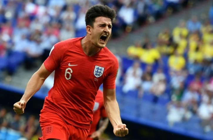 Le défenseur anglais Harry Maguire buteur lors du quart de finale face aux Suédois, à Samara, le 7 juillet 2018