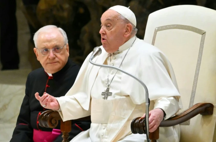 Le pape François s'exprime lors du Jubilé de la communication, le 25 janvier 2025 au Vatican 