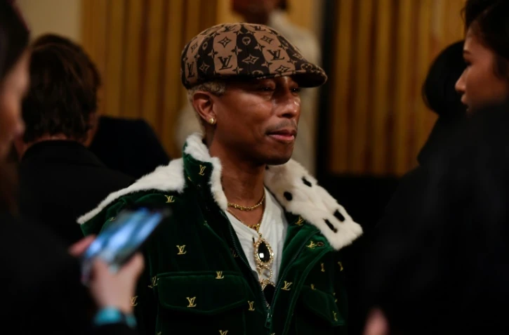 Pharrell Williams au défilé Vuitton femme à Paris, le 6 mars 2023