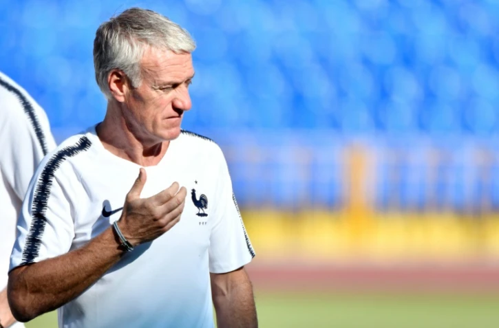 Le sélectionneur de la France Didier Deschamps lors d'une séance d'entraînement à Kazan le 29 juin 2018 lors du Mondial