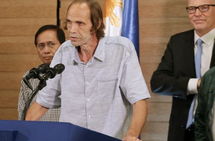 L'ancien otage norvégien Kjartan Sekkingstad à Davao City, sur l'île de Mindanao, aux Philippines, le 16 septembre 2016