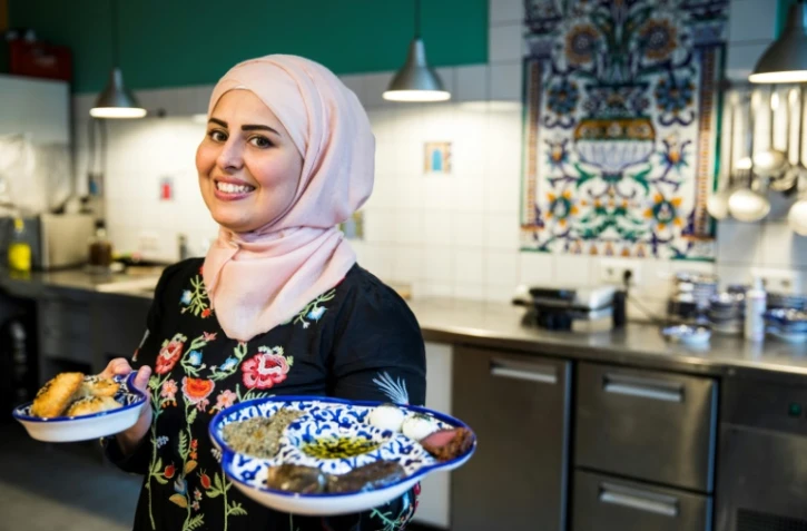 La cuisinière syrienne Malakeh Jazmati pose à Berlin, le 28 août 2017