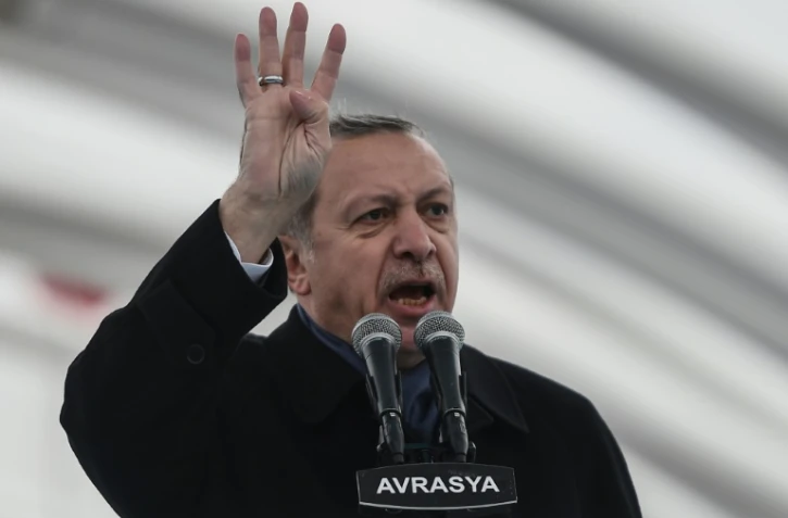 Le président turc Recep Tayyip Erdogan lors d'un discours le  20 décembre 2016 à  Istanbul