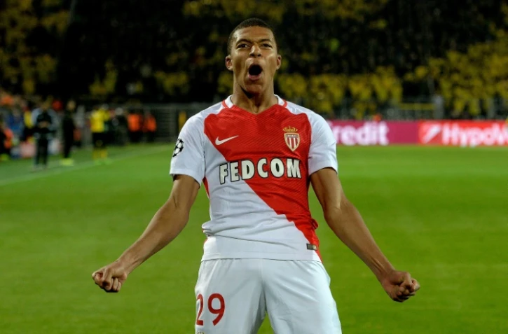 L'attaquant de Monaco Kylian Mbappé, auteur d'un doublé à Dortmund, le 12 avril 2017 