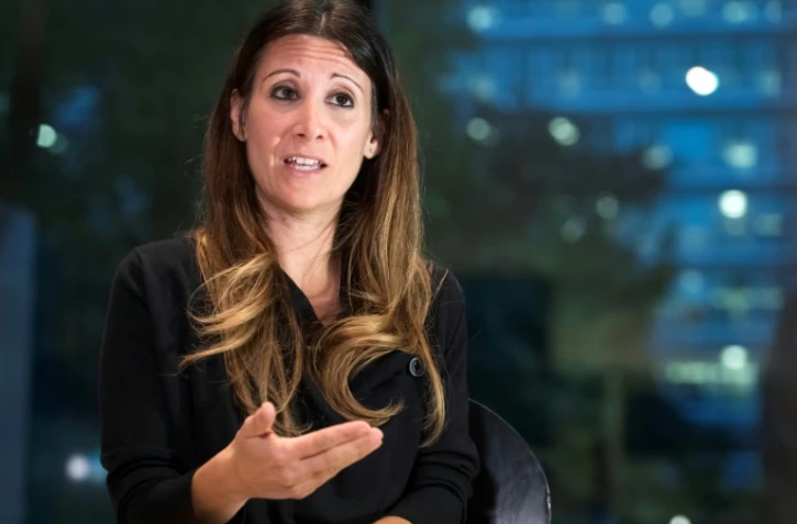 Maria van Kerkhove, responsable de la gestion de la pandémie à l'Organisation mondiale de la santé (OMS), lors d'une interview avec l'AFP, le 13 octobre 2020 à Genève