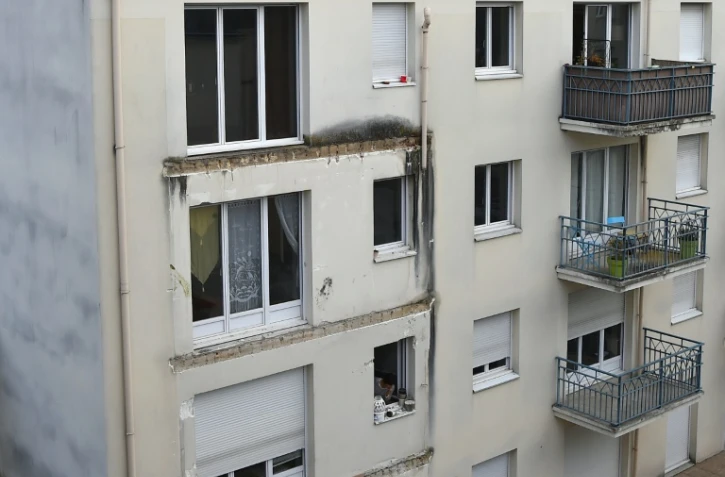 L'immeuble du 25 rue Maillé à Angers, le 16 octobre 2016, au lendemain de l'effondrement meurtrier d'un balcon