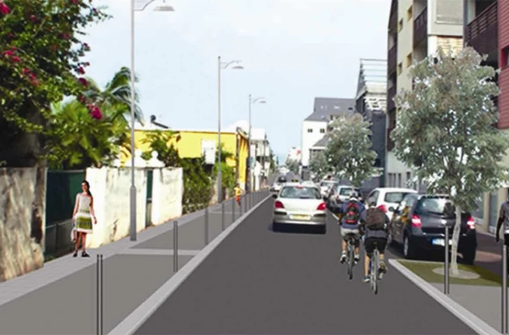 Maquette d'une partie du futur centre-ville saint-pierrois (D.R.)