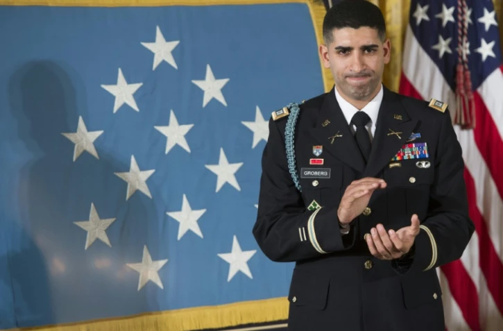 Florent Groberg le 12 novembre 2015 à Washington, à la Maison Blanche