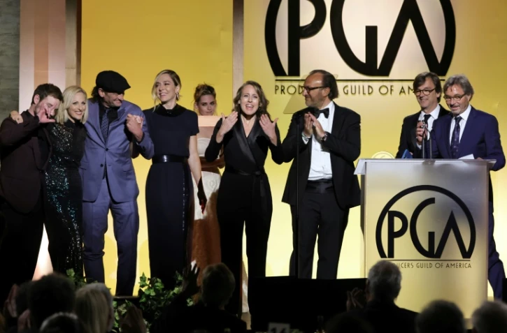 L'équipe du film "CODA" récompensée aux PGA Awards, le 19 mars 2022 à Los Angeles