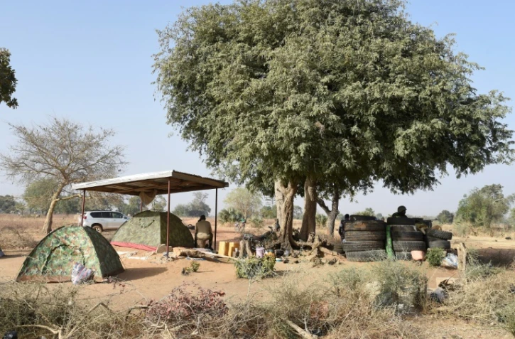 Des soldats togolais à Yemboate, poste frontalier du nord du Togo avec le Burkina Faso, le 17 février 2020