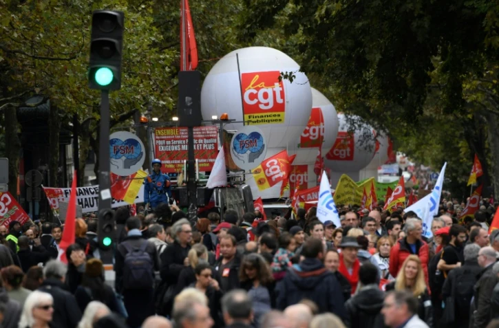 Manifestation de fonctionnaires contre les "attaques" du gouvernement à leur égard à Paris, le 10 octobre 2017