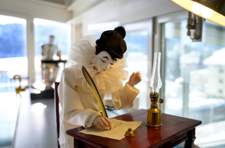 Un automate dans l'atelier du maître suisse François Junod à Sainte-Croix (Suisse) le 19 janvier 2021