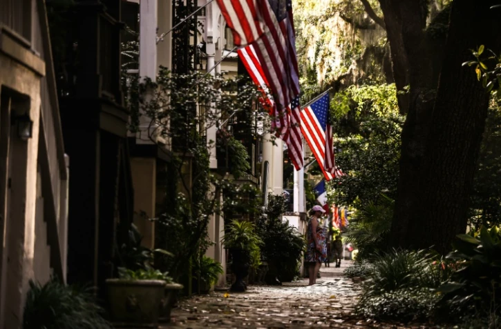 Le centre historique de Savannah, le 25 avril 2020 en Géorgie