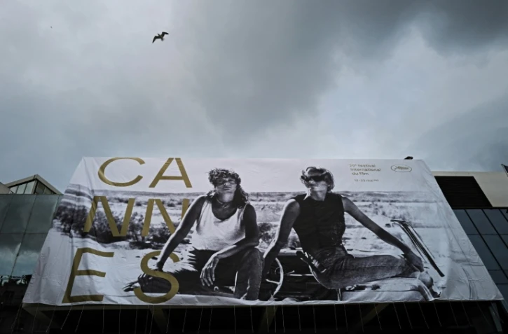 Affiche du festival de Cannes au fronton du Palais des Festivals, le 10 mai 2026 à Cannes