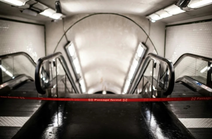 Sur la ligne 13 du métro à Paris le 23 avril 2020