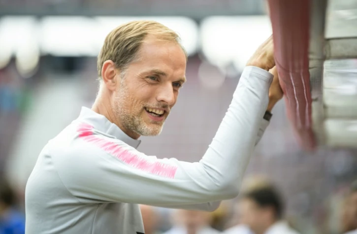 L'entraîneur du Paris Saint-Germain Thomas Tuchel avant le match amical contre le Bayern Munich, le 21 juillet 2018 à Klagenfurt, en Autriche