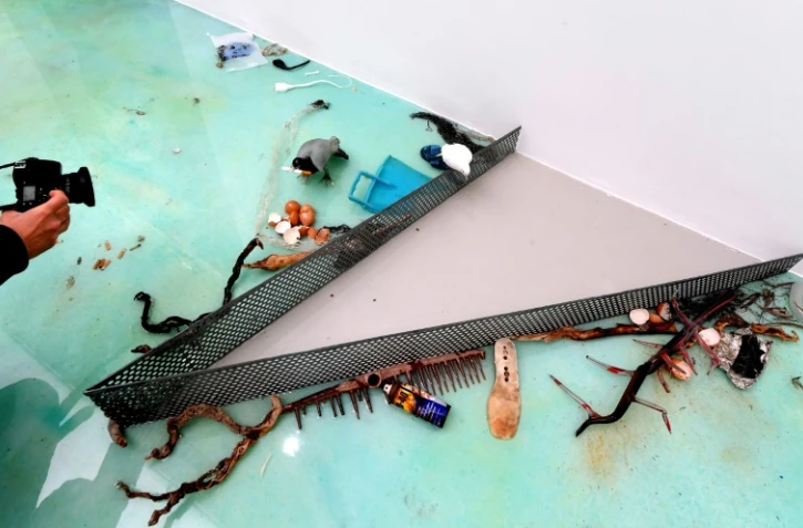 Une installation de l'artiste française Laure Prouvost présentée au pavillon français à l'édition 2019 de la Biennale d'art contemporain de Venise, le 7 mai 2019