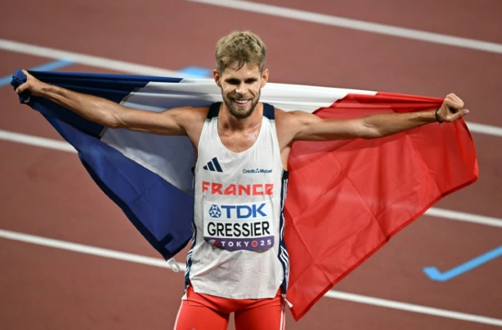 Le Français Jimmmy Gressier, médaillé de bronze du 5.000 m, aux Mondiaux d'athlétisme à Tokyo, le 21 septembre 2025
