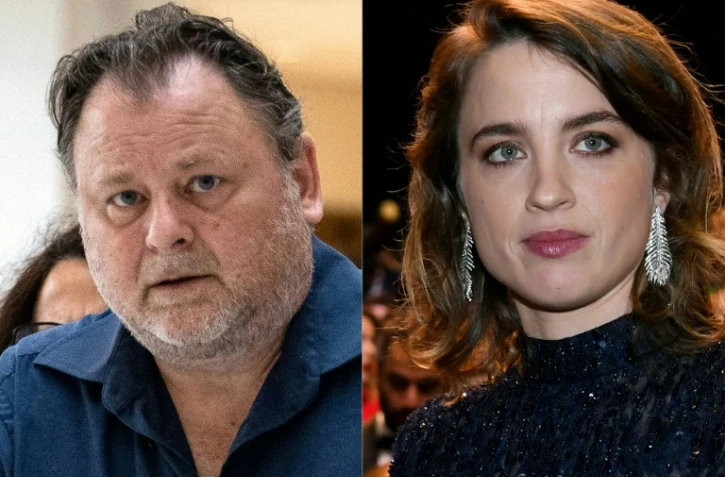 Le réalisateur Christophe Ruggia au tribunal de Paris le 29 juin 2023 et l'actrice Adèle Haenel lors de la 45e édition de la cérémonie des César à la salle Pleyel à Paris, le 28 février 2020