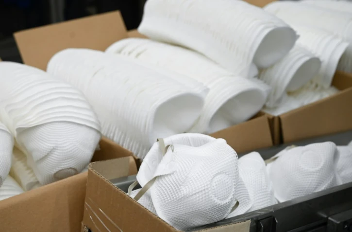 Des masques FFP2 dans une usine de production dans le sud de l'Allemagne, le 20 janvier 2021