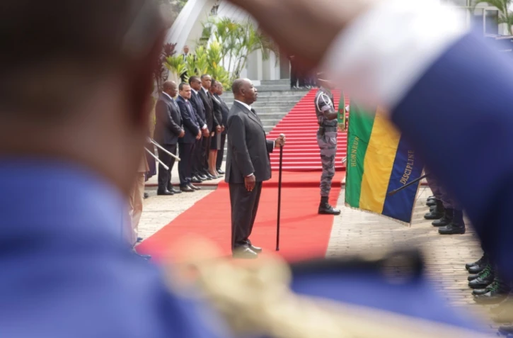 Le président du Gabon Ali Bongo le 16 août 2019 à Libreville lors d'une cérémonie d'hommage au premier président du pays