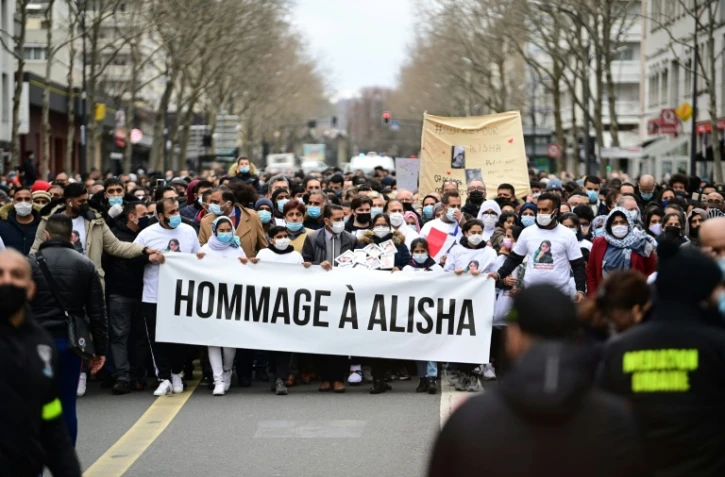 Marche blanche à Argenteuil à la mémoire d'Alisha, le 14 mars 2021
