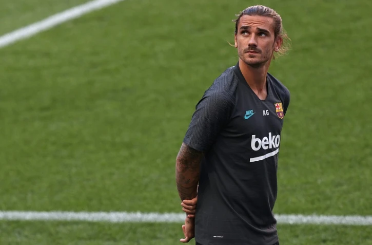 L'attaquant français du FC Barcelone Antoine Griezmann à la veille du quart de finale de Ligue des champions contre le Bayern Munich, le 13 août 2020 à Lisbonne