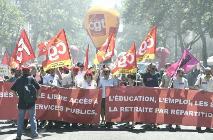 Cortège de tête jeudi 28 juin 2018, avec notamment Philippe Martinez (CGT)