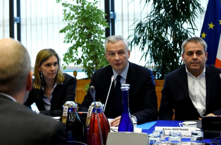 Réunion à Bercy mercredi 31 octobre 2018 autour de Bruno Le Maire (C)