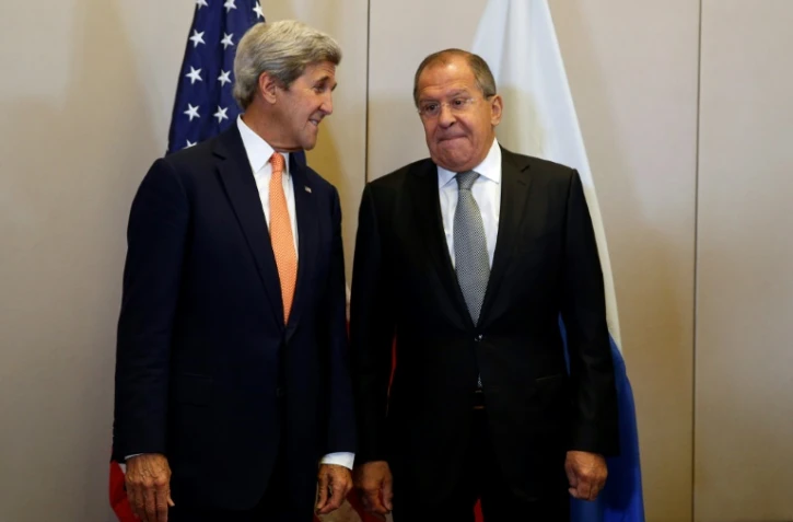 Le secrétaire d'Etat américain John Kerry et le ministre des Affaires étrangères russes Sergei Lavrov à Genève, le 9 septembre 2016