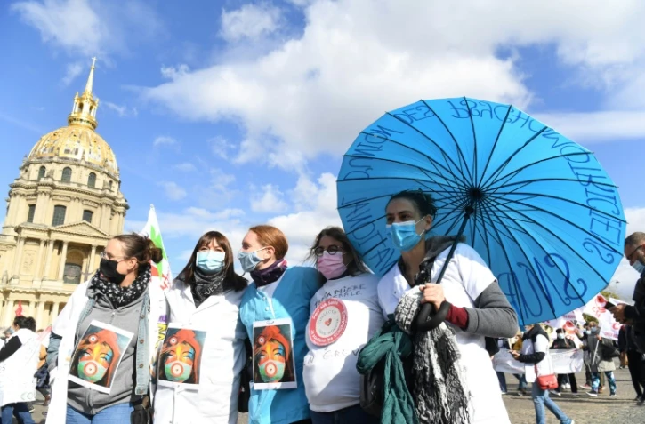 Manifestation d'infirmières à Paris le 15 octobre 2020  