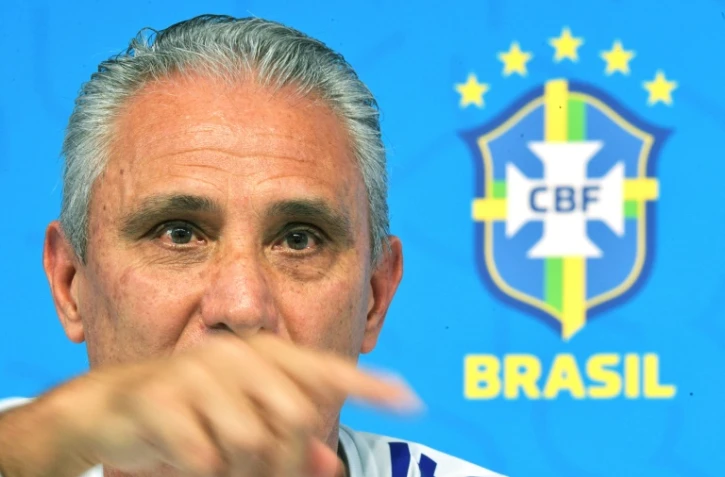 Le sélectionneur du Brésil, Tite, en conférence de presse à Teresopolis, le 3 juin 2019