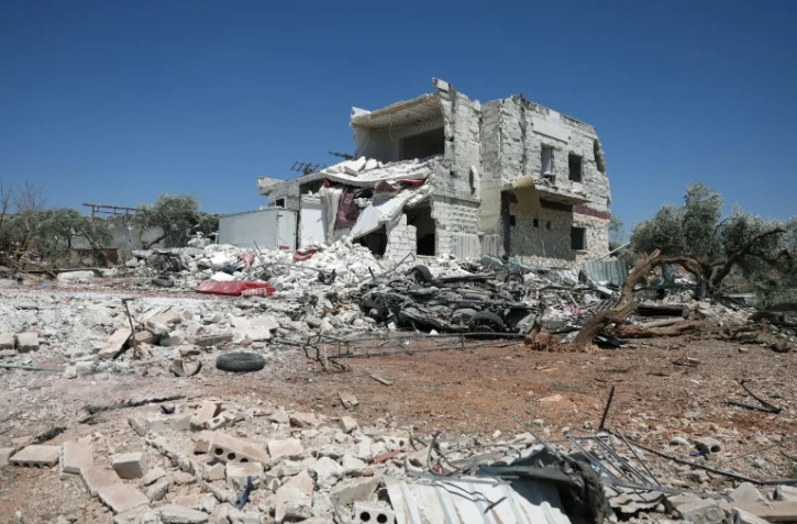Une maison détruite par des bombardements russes près d'Idleb, le 5 août 2023 en Syrie
