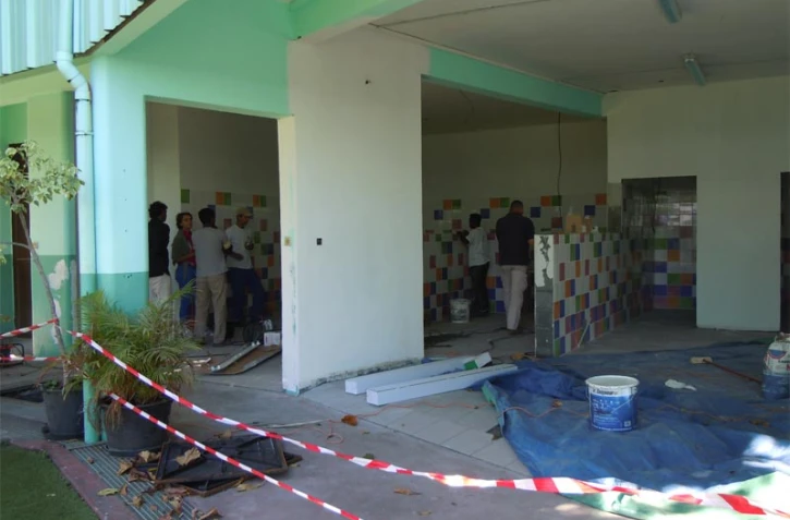 Travaux de rénovation à l'école Les Bancouliers au Moufia (photo D.R)
