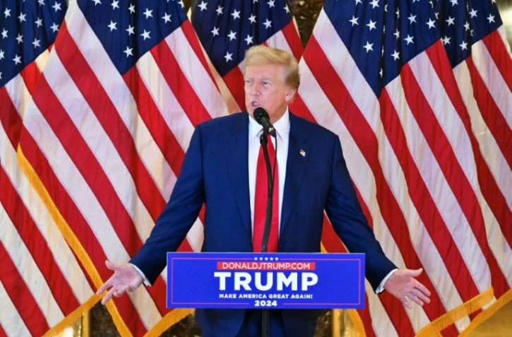 Donald Trump s'exprime depuis la Trump Tower à New York le 31 mai 2024