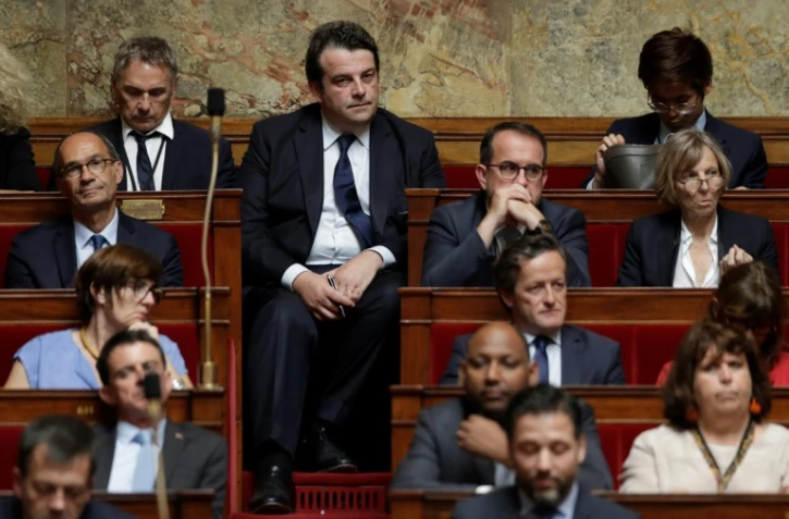 Thierry Solère (c), membre du groupe parlmentaire des "Constructifs", le 28 juin 2017 à l'Assemblée nationale