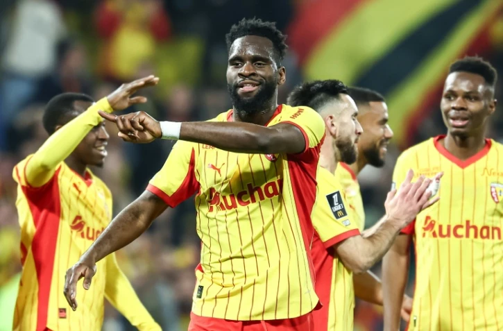 Odsonne Edouard lors de la victoire du RC Lens contre Angers au stade Bollaert en Ligue 1 le 20 mars 2026