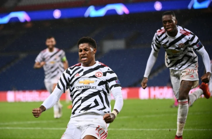 L'attaquant anglais de Manchester United, Marcus Rashford, buteur lors du match de groupes de la Ligue des champions face au Paris-SG, au Parc des Princes, le 20 octobre 2020