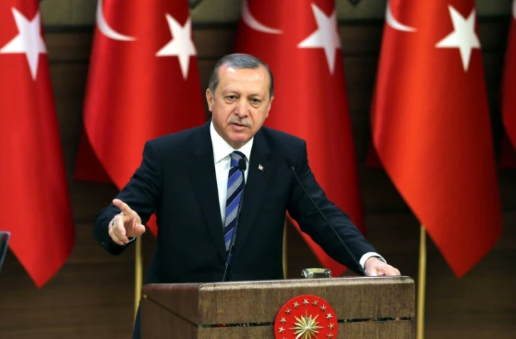 Le président turc Recep Tayyip Erdogan lors d'un discours à Ankara, le avril 2016 