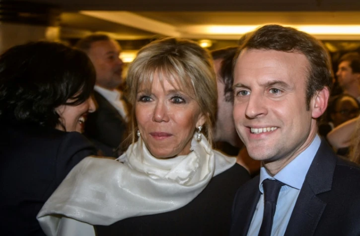 Emmanuel Macron et son épouse Brigitte au dîner du Crif le 22 février 2017 à Paris
