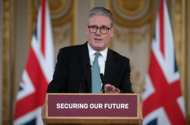 Le Premier ministre Keir Starmer lors d'un sommet des dirigeants européens en soutien à l'Ukraine à Lancaster House à Londres le 2 mars 2025