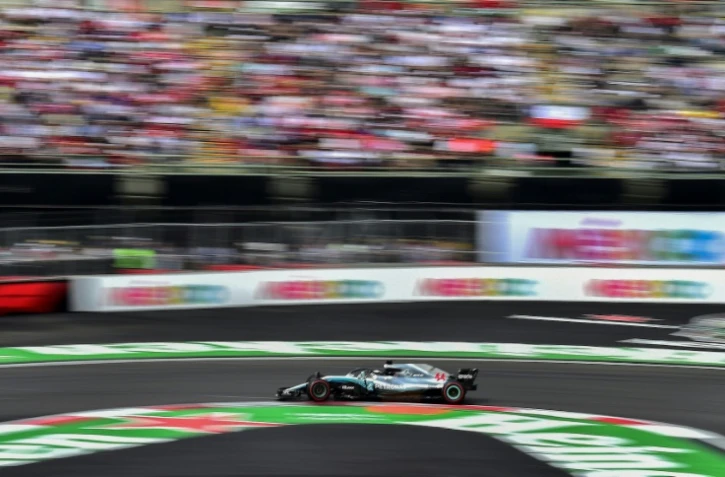 Le Britannique Lewis Hamilton (Mercedes) lors du GP du Mexique, le 28 octobre 2018