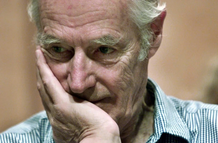 George Martin, surnommé le 5e Beatles, lors d'une conférence de presse à Cuba le 30 octobre 2002