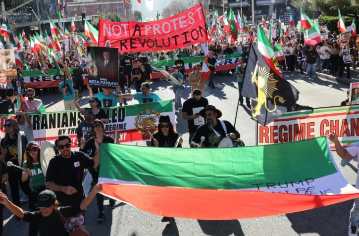 Manifestation contre le régime iranien à Los Angeles, en Californie, le 18 janvier 2026