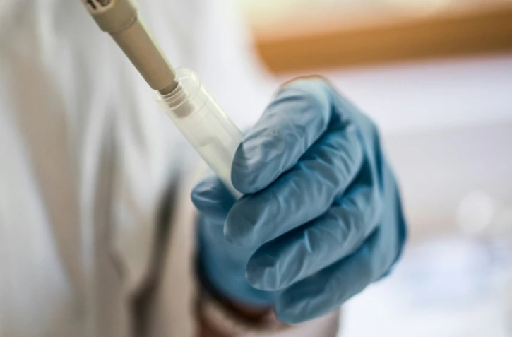 Tests de contamination au fripronil, pratiqués sur des oeufs dans un laboratoire de Krefeld, en Allemagne, le 7 août 2017