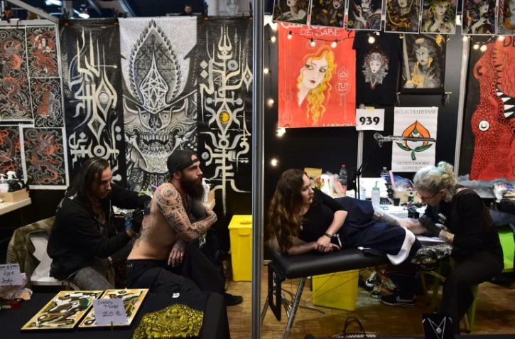 Au salon mondial du tatouage, le 3 mars 2017 à Paris