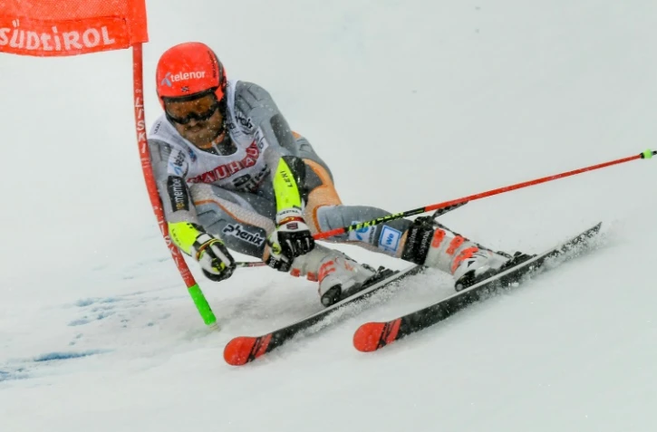Le Norvégien Leif Kristian Nestvold-Haugen lors de la 1re manche du slalom géant d'Alta Badia, le 22 décembre 2019