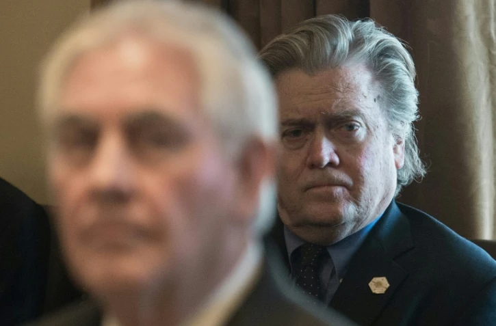 Les Etats-Unis sont "en guerre économique" avec la Chine estime le conseiller stratégique du président américain Donald Trump, photographié le 13 mars 2017 à la maison Blanche à Washington