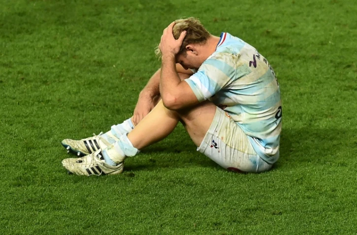 La déception du troisième ligne centre sud-africain du Racing 92 après la défaite face à Exeter en finale de la Coupe d'Europe, à Bristol, le 17 octobre 2020